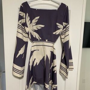 SHEIN Purple and Cream Midi Dress